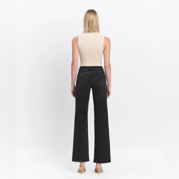 Flying Monkey Encourage - High Rise Loose Fit Wide Jeans, Faded Black, SIZE: 27 - Picture 2 of 11